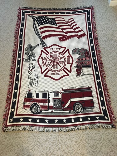 Eliot Maine Fire Department Blanket/Wall Hanging Tapestry 72” x 46” Vibrant - Picture 4 of 5