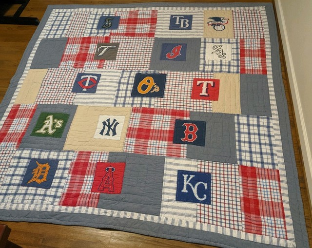 Mlb Baseball American League Pottery Barn Kids Twin Quilt 1