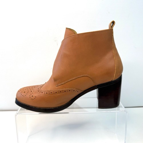 Bared Size 41 10 Brown Leather Ankle Boots With Buckle - Picture 5 of 20