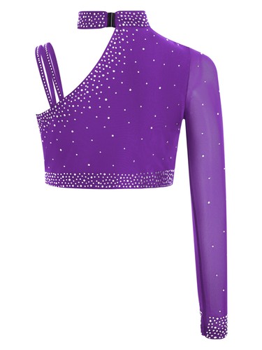 Kids Girls 2 Piece Sequin Dance Outfit Set Activewear Dancewear Costume - Picture 54 of 90