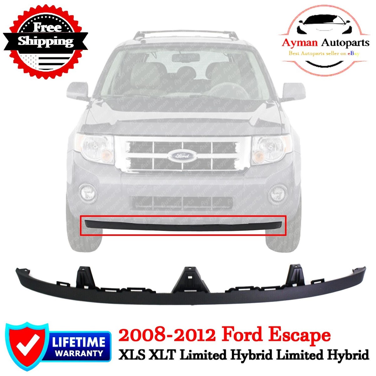 For 2008-2012 FORD ESCAPE Front Bumper Lower Valance