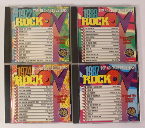 (Lot of 4) Rock Hits - Top 40 Chartbusters CD 1972 1974 1987 1989 MINT DISCS