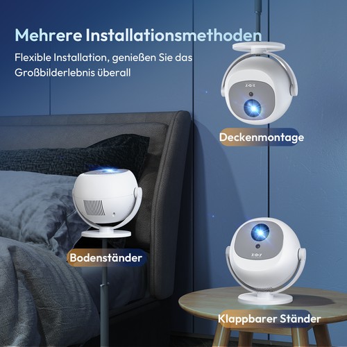 360° 4K Projektor Smart Android Beamer WiFi Bluetooth Elektrischer Fokus HDMI - Bild 14 von 17
