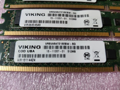 Lot x10 Cisco Viking LP 512MB DRAM Memory 15-11357-01 VR5VA647218EBW-SG - Picture 2 of 3