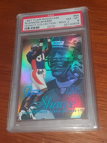 1997 Flair Showcase Legacy Collection Reihe 2 Shannon Sharpe 76/100 PSA 8 POP 2 - Bild 2 von 3