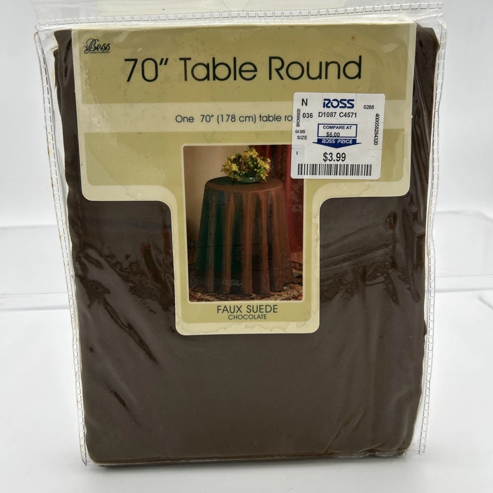 "Mantel redondo de gamuza sintética chocolate Bess Home 70""" Foto 2 de 4