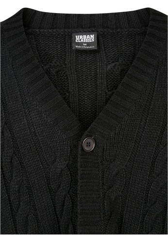 Urban Classics Boxy Cardigan Strickweste Herren Strick Zopfmuster Weste Oversize - Bild 9 von 17