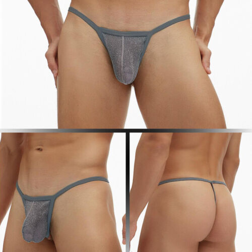 Herren Gay Sexy durchsichtige Netz Tangas niedrig tailliert Gstring Beutel Unterwäsche T-Back - Bild 35 von 38