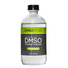 DMSO 8 Oz. Glass Bottle Non-Diluted 99.995% Low Odor Pharma Grade Liquid