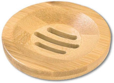 round Shape Natural Bamboo Wood Soap Dish Storage Holder for Shower,Counter,Sink