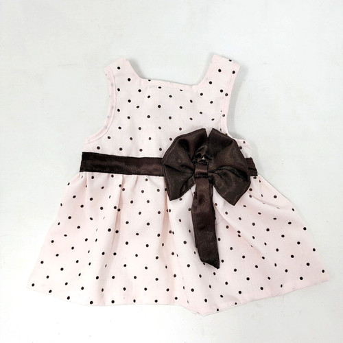 Companion Road Small Dress Dog Pet Puppy Hearts Pink and Brown w/ Bow