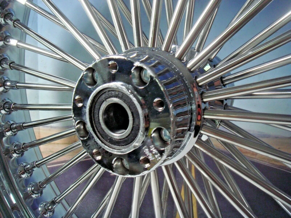 Llanta delantera Harley cromada Fat Daddy 21x 2,15 50 radios FXST 04225-1028S Y7 Foto 2 de 4