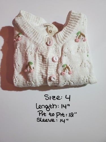 Matilda Jane (Hello Lovely) Sweet Cherries Cardigan Sweater - Size 4 Girls - Picture 10 of 10