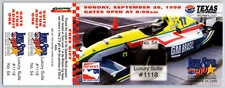 1998 Lone Star 500 Texas Motor Speedway IRL Racing Suite Ticket #1118 #54
