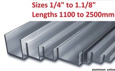 ALU KANAL U PROFIL 1/4" 1/2" 5/8" 3/4" 1" 1,1/8" Zoll Gr&ouml;&szlig;e w&auml;hlbar