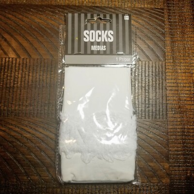     New White Ruffle Novelty Socks w/ Red Sequin Bows    