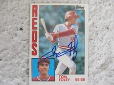 Reds Tom Foley Signed Autographed 1984 Topps Mint
