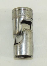 Snap-On Tools 3/8" Drive 7/16" 6 Point Chrome Universal Swivel Socket FS14A USA