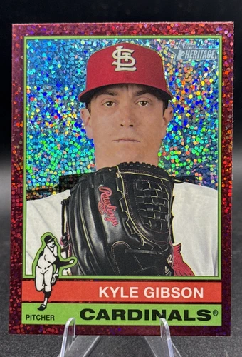 2025 Topps Heritage #141 Kyle Gibson - Burgundy Sparkle - St. Louis Cardinals
