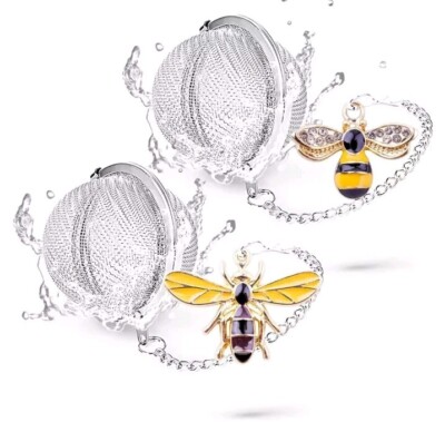 Tea Infusers for Loose Tea 2 pcs TeaSanavie Tea Ball Handmade Honey Bee Tea Stra