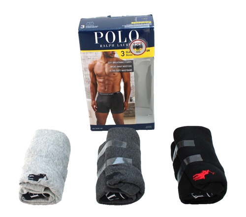 New POLO Ralph Lauren Men's M Multi-Colors Pony Logo 3 Pr Boxer Briefs MSRP $45