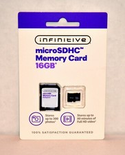 Infinitive Micro 16GB SDHC Memory Card with Adapter   New/Sealed