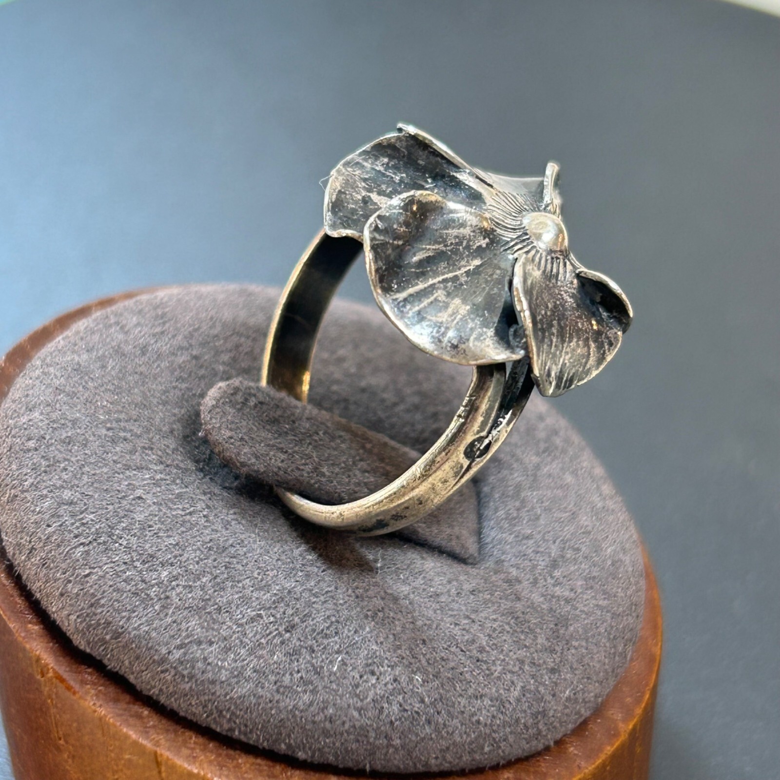 Solid Sterling Silver 925 Flower Design Adjustabl… - image 4