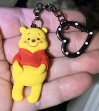 Large Winnie The Pooh Charm Zipper Pull  Keychain Add On Clip  