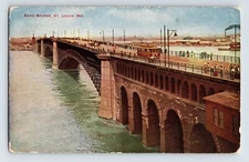 Postcard Missouri St Louis Eads Bridge Street Car 1914 Posted Divided Back