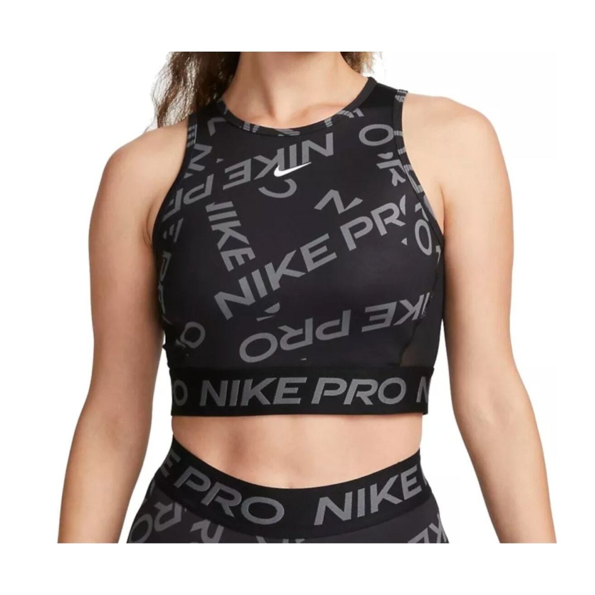 nike pro cropped mock neck