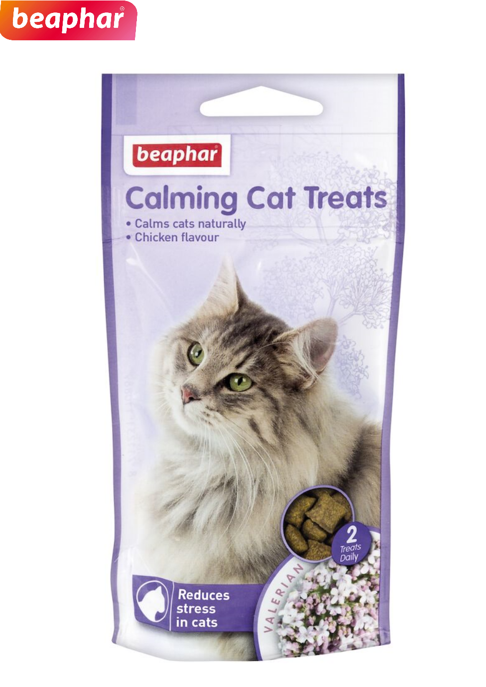 BEAPHAR CALMING CAT TREATS CHICKEN FLAVOUR NATURAL CALMING REDUCE STRESS 35G