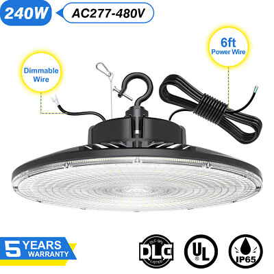 277-480V 240Watt UFO LED High Bay Light Industrial Warehouse Commercial Lighting