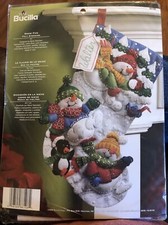 Bucilla SNOW FUN 86108 Christmas Stocking Felt Kit 2008 Snowman Penguin Bird New