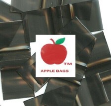 1,000 BLACK APPLE BRAND BAGGIES 12510-S  RESEALABLE 1000 plastic 1.25"x1" bags