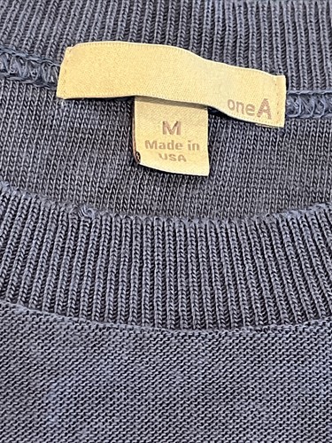 Sweater Shirt Women's M Light Pullover Blue & Ivory 3/4 Sleeve oneA - Picture 4 of 14