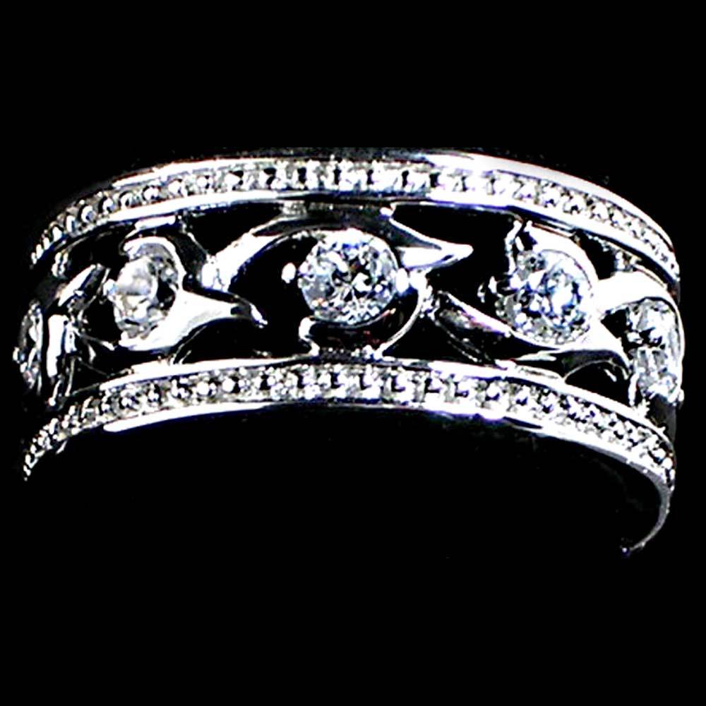 02_CAVIAR__CZ VINE SWIRL ETERNITY WEDDING BAND RING_SZ-9__