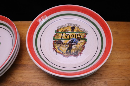 Juego de 7 cuencos para pasta Buona San Remo Italia Castellania 8,5" Italia naranja verde - Imagen 5 de 10