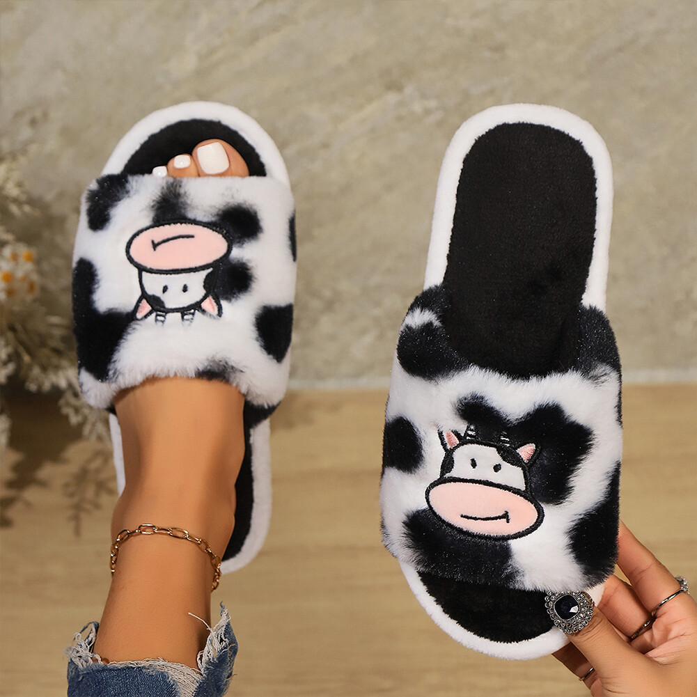 APL Pantofole Mucca Latte Peluche Antiscivolo Calde Slip on Casa Scarpe per Autunno Inverno