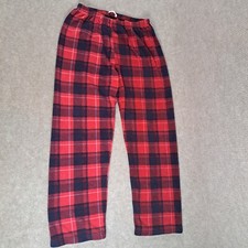 Simply Basic Men's Medium Lounge Pants Red Black Buffalo Check Fleece