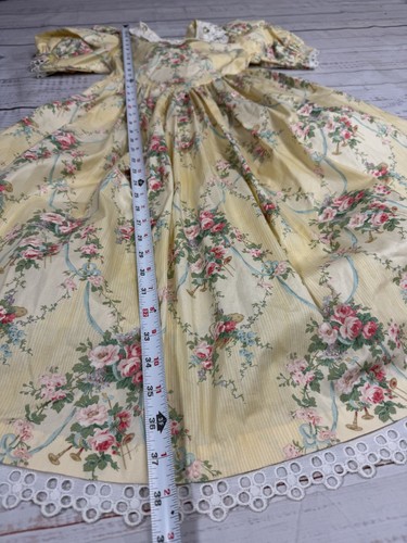 Vtg Daisy Kingdom Yellow Floral Fit & Flare Dress Crochet Puff Sleeve Girls Sz 7 - Picture 5 of 14