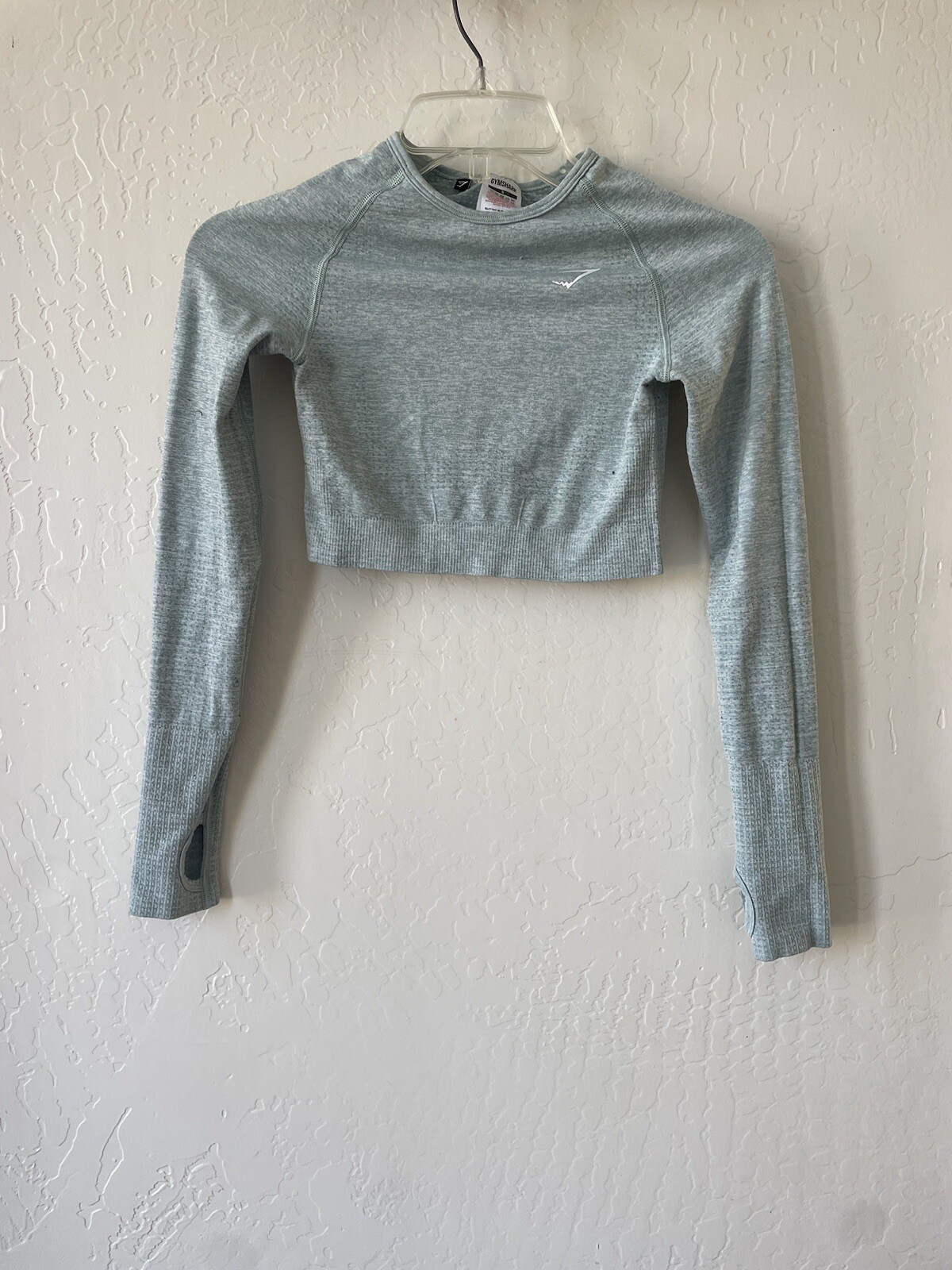 Gymshark Women's Vital Seamless Long Sleeve Crop Top Light Green Marl