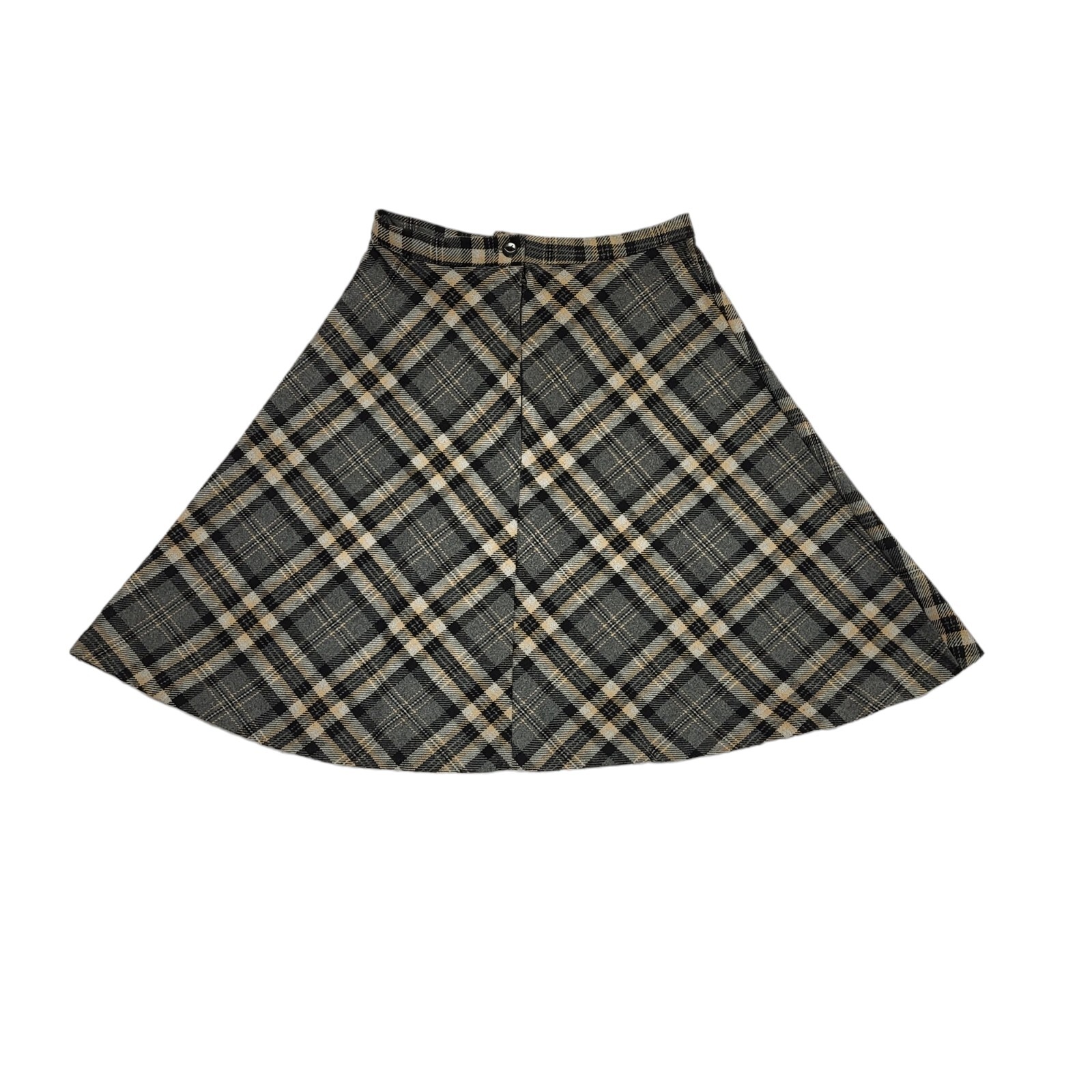 Keynote 70s Vintage Grey & Black Check Mini Skirt Women's Size 6 W24 image 3