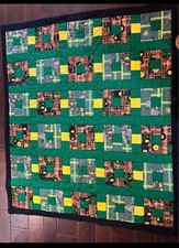 Homemade John Deere Crib Quilt, child  s blanket or tapestry 39  x 45