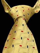 Paul Fredrick Neck Tie Men's Gold Embroidery 100 Silk Made in USA Pre-owned
