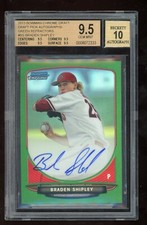 2013 Bowman Chrome Braden Shipley Auto RC Green BGS 9.5 10 #d /75 Diamondbacks
