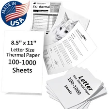 100-1000Sheets 8.5"x11"A4 Thermal Paper US Letter Size for M08F M834 MT800 PJ762