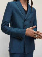  1498 NWT John Varvatos Collection Double-Breasted Teller Jacket EU48 US38