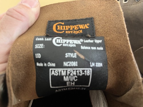 Chippewa Stivali Uomo Classici 2.0, Cioccolato Apache Pelle Punta Acciaio, Uomo 11 D - Foto 8 di 10