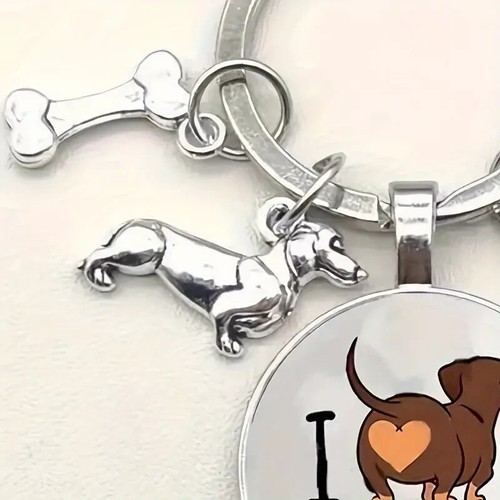 Dachshund Backpack Charm Bag Charm Key Ring Chain Dog Lovers Gift - Picture 3 of 5