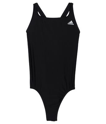 adidas Girls' Solid Fitness Swimsuit, Color Black, Size S